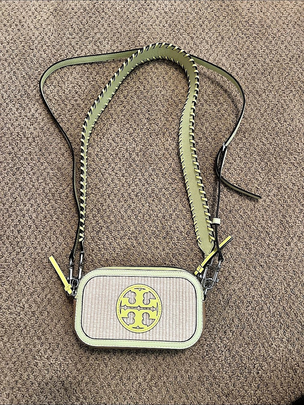 Tory Burch Green & Tan Crossbody Bag